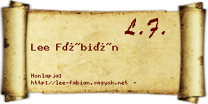 Lee Fábián névjegykártya